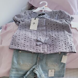 7 For All Mankind Lavender Kids Blouse
